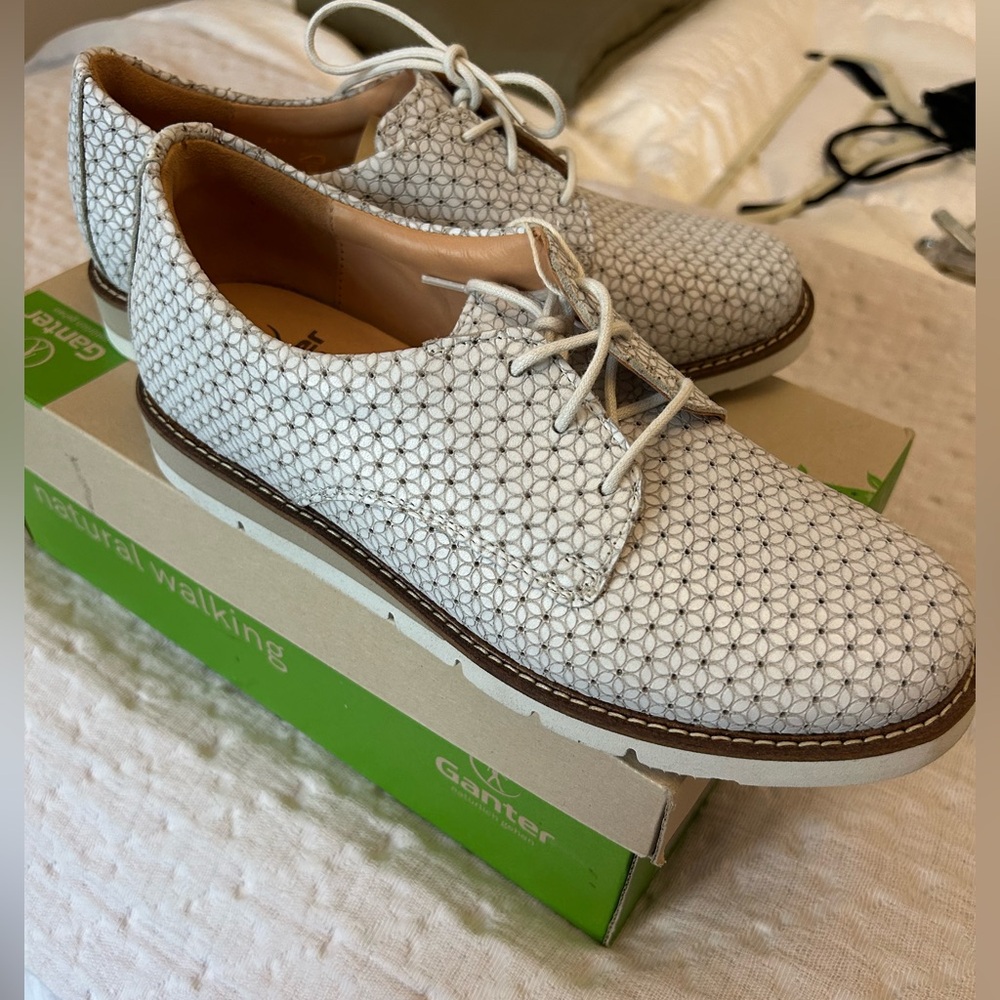 Ganter Birkenstock Perforated Leather Lace Oxfords Shoes NIB Size 5 / US 7.5